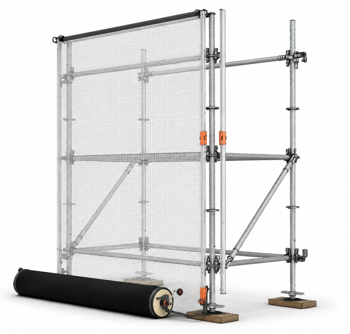 TRAKTEC system mounted on scaffold